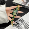 Diamond Emerald Leaf Watch Band