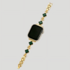 Diamond Emerald Leaf Watch Band