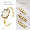 316L Stainless Steel Slim Crosslet Apple Watch Bracelet - 18k Gold Plated