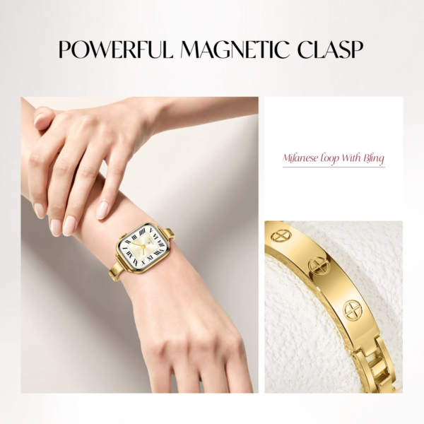 316L Stainless Steel Slim Crosslet Apple Watch Bracelet - 18k Gold Plated